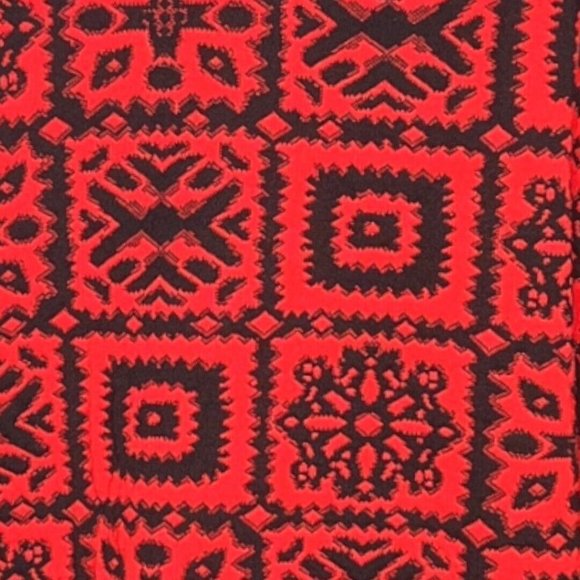 Stuart Alan  Cardigan Sweater Womens Size 10 Red Black‎ Geometric Patch Vintage - Picture 10 of 10